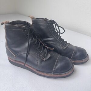 Origin Maine Lincoln 1861 Big Lug Boots Mens 9.5 Black Leather American Jocko